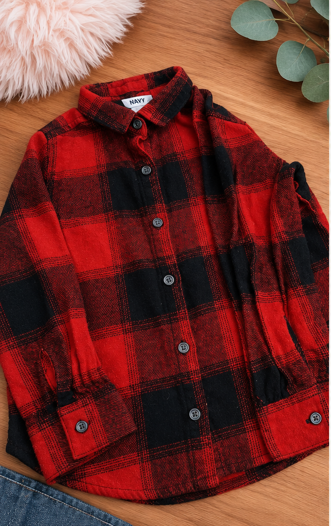 Upcycled Kids Flannel | “Just A Boy Who Loves Dirt” Graphic Flannel