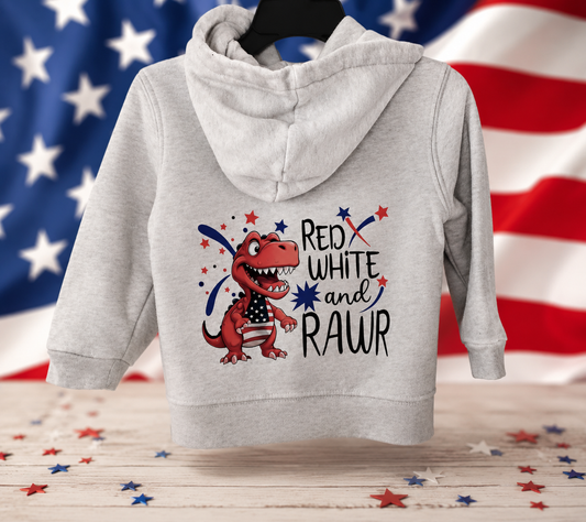 Garanimals • Size 18M • Upcycled Zipper Hoodie against an American flag background