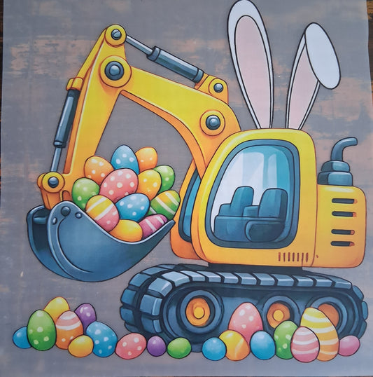 Easter Excavator DTF Transfer